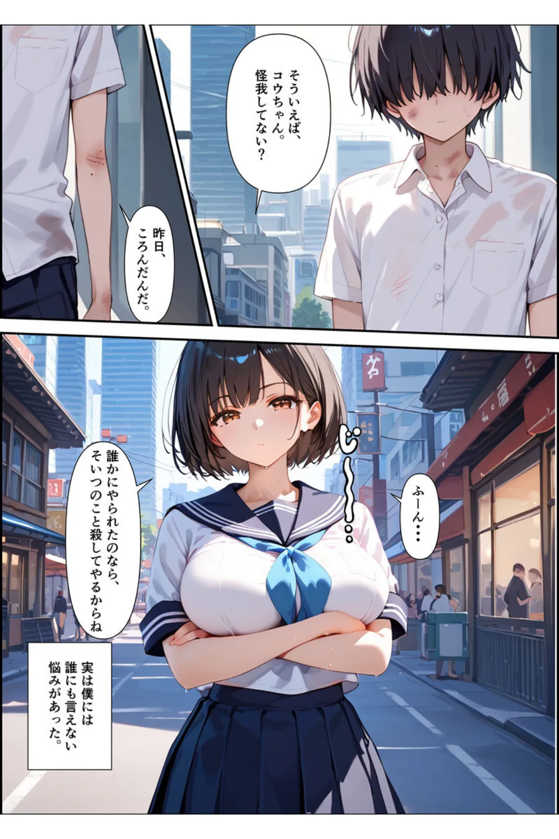 【全2作収録】ボクを守るために不良の性●●になっても絶対に堕ちないカノジョ モザイク版 9ページ