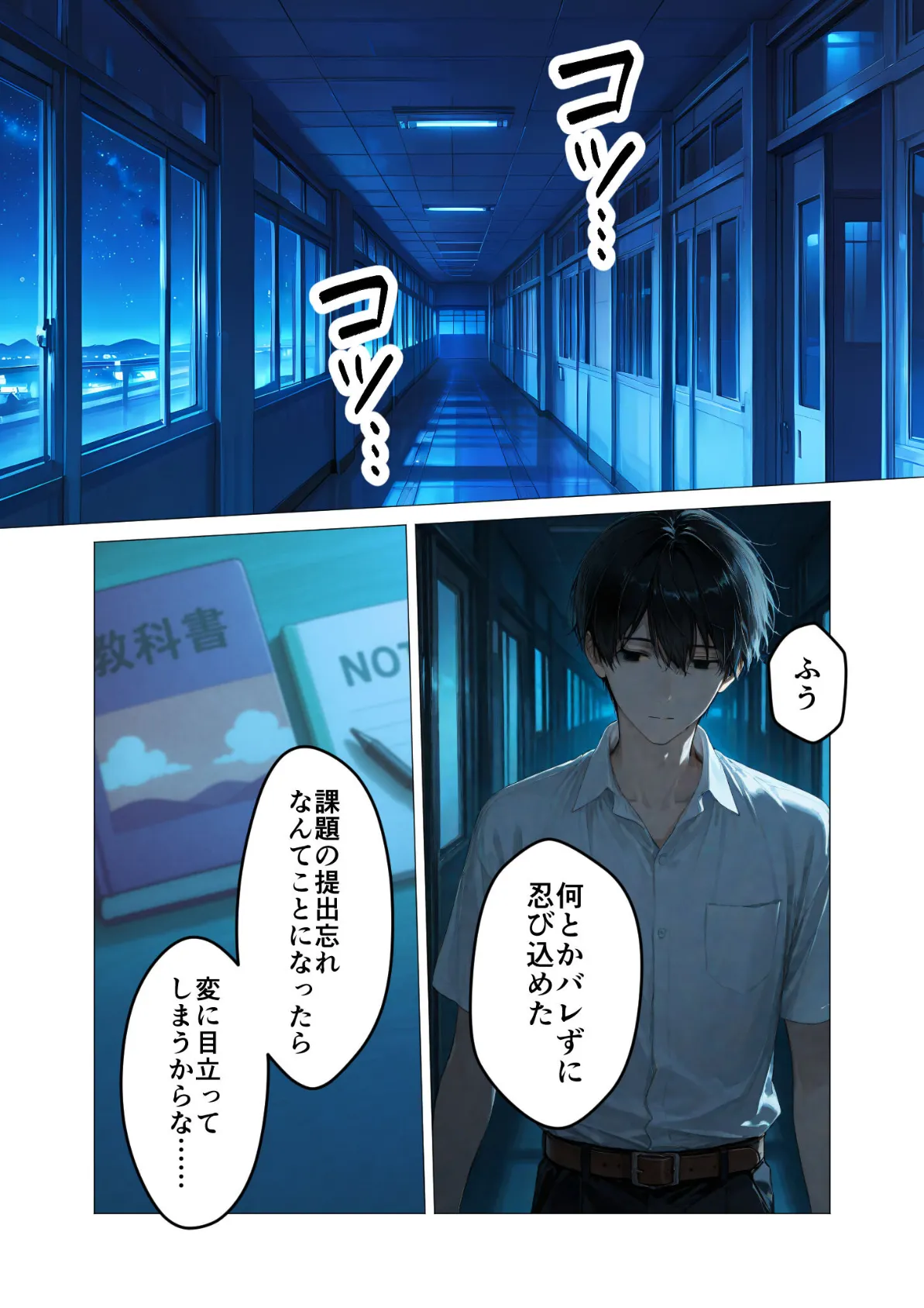 月の女神は僕だけに微笑む 第1話 〜眠らない教室で始まる僕らの関係〜 モザイク版 3ページ